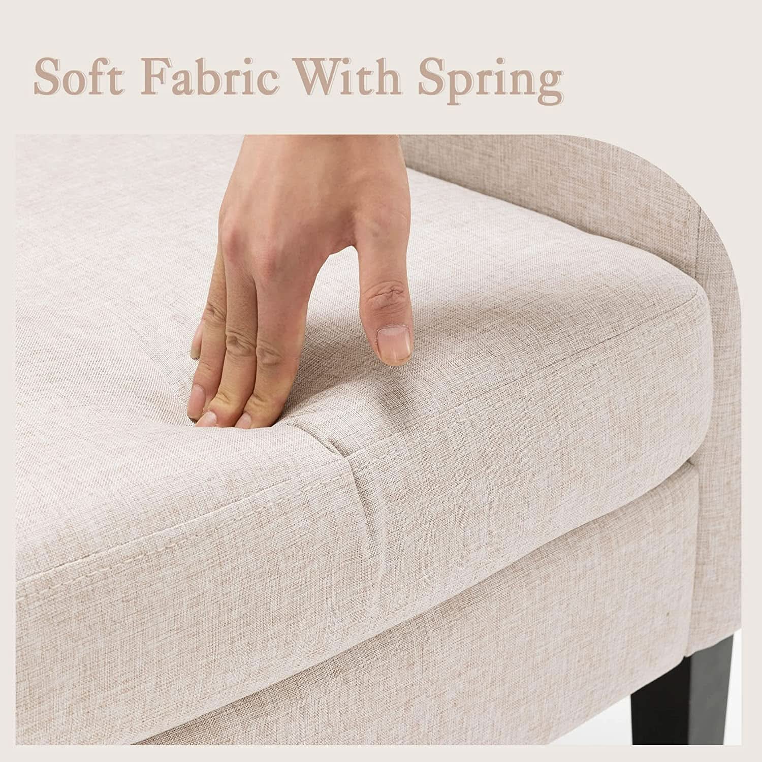 Linen Accent Chair With Button Tufting For Living Room
