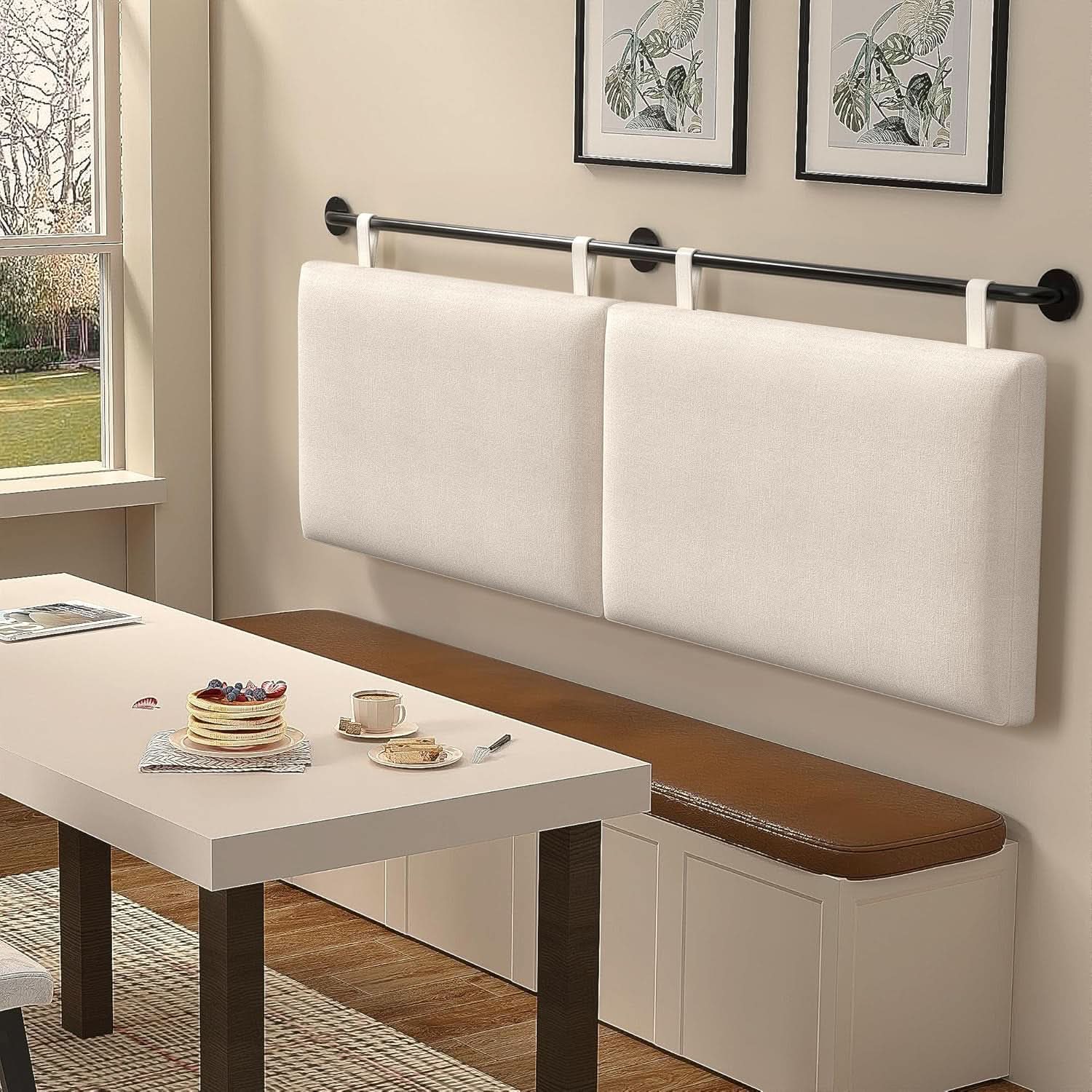 Linen Upholstered King Headboard Wall Mounted Bedroom Decor