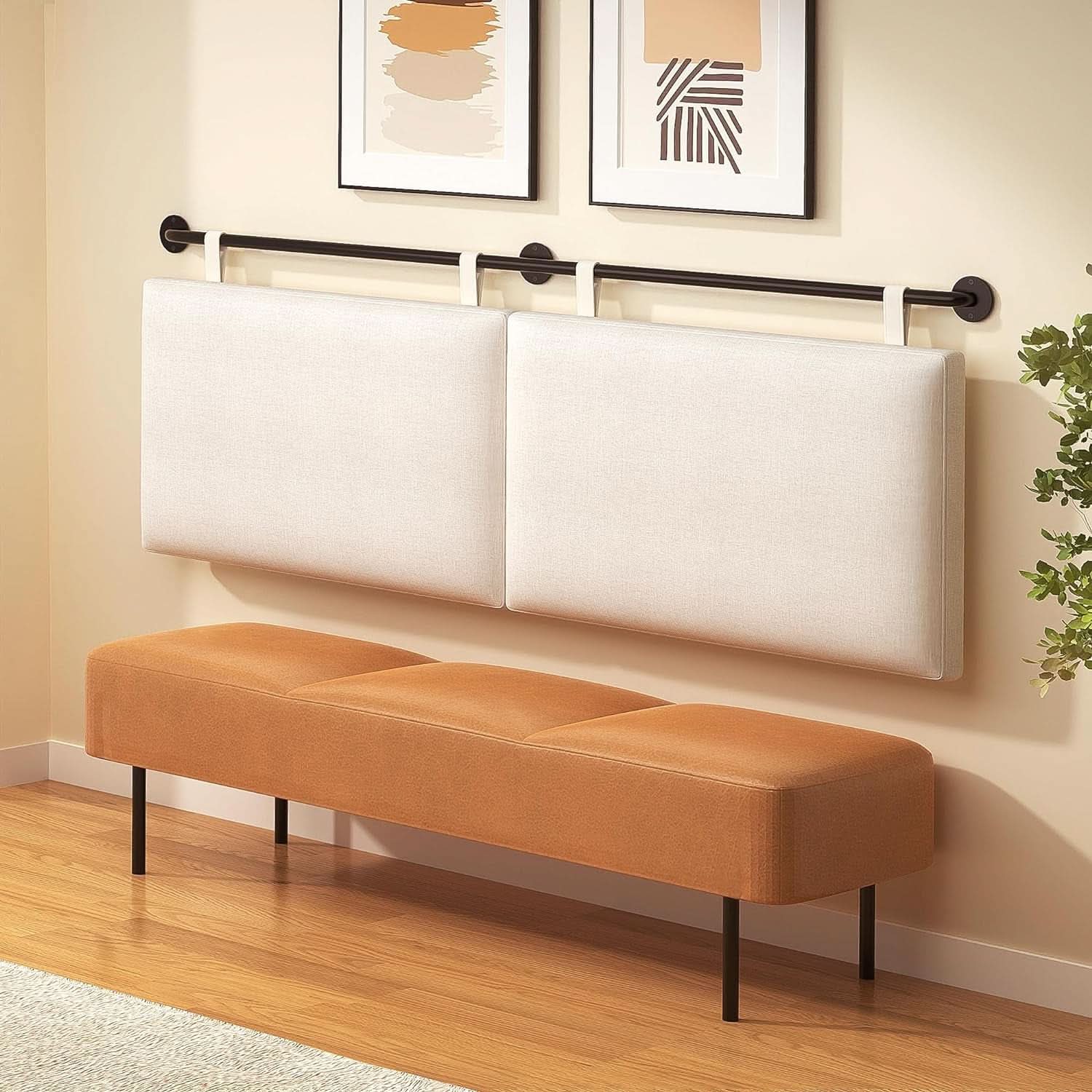 Linen Upholstered King Headboard Wall Mounted Bedroom Decor