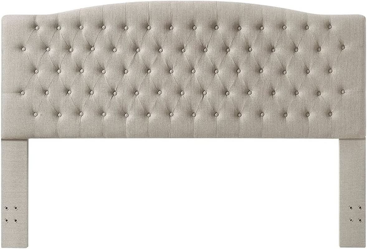 Linen Upholstered Tufted King Headboard for Stylish Comfort