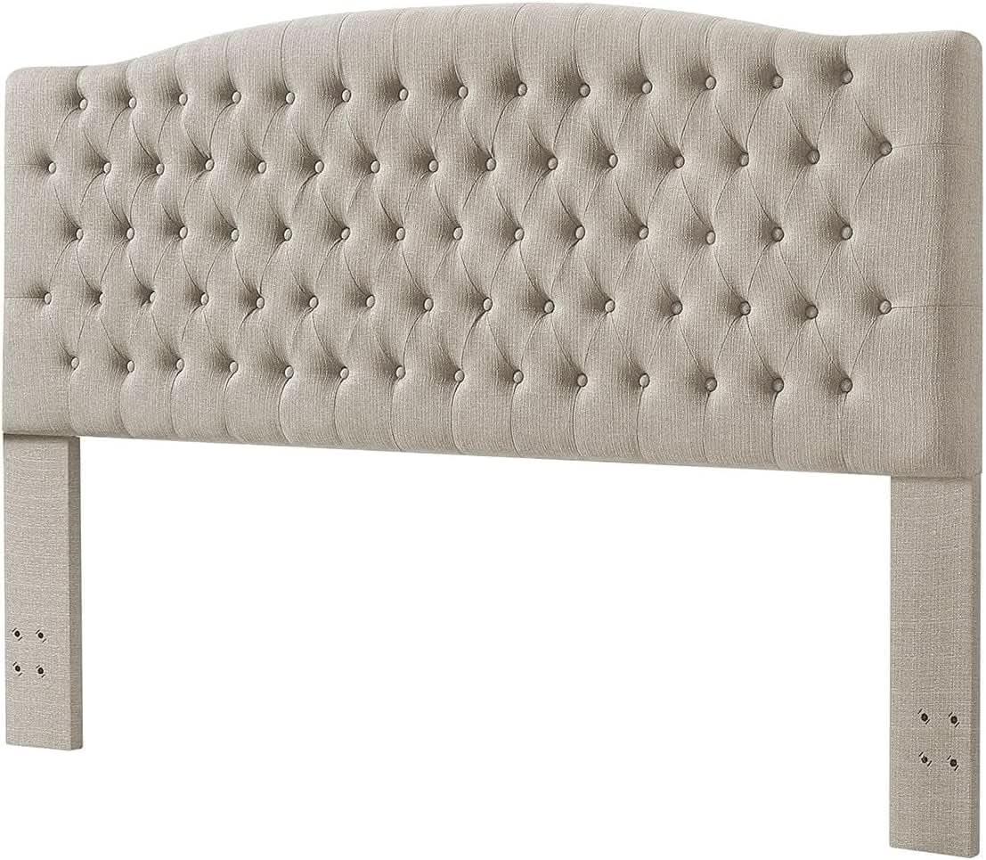 Linen Upholstered Tufted King Headboard for Stylish Comfort