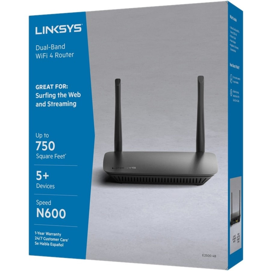 Linksys E2500 Wi-Fi 4 IEEE 802.11n Ethernet Wireless Router E2500-4B
