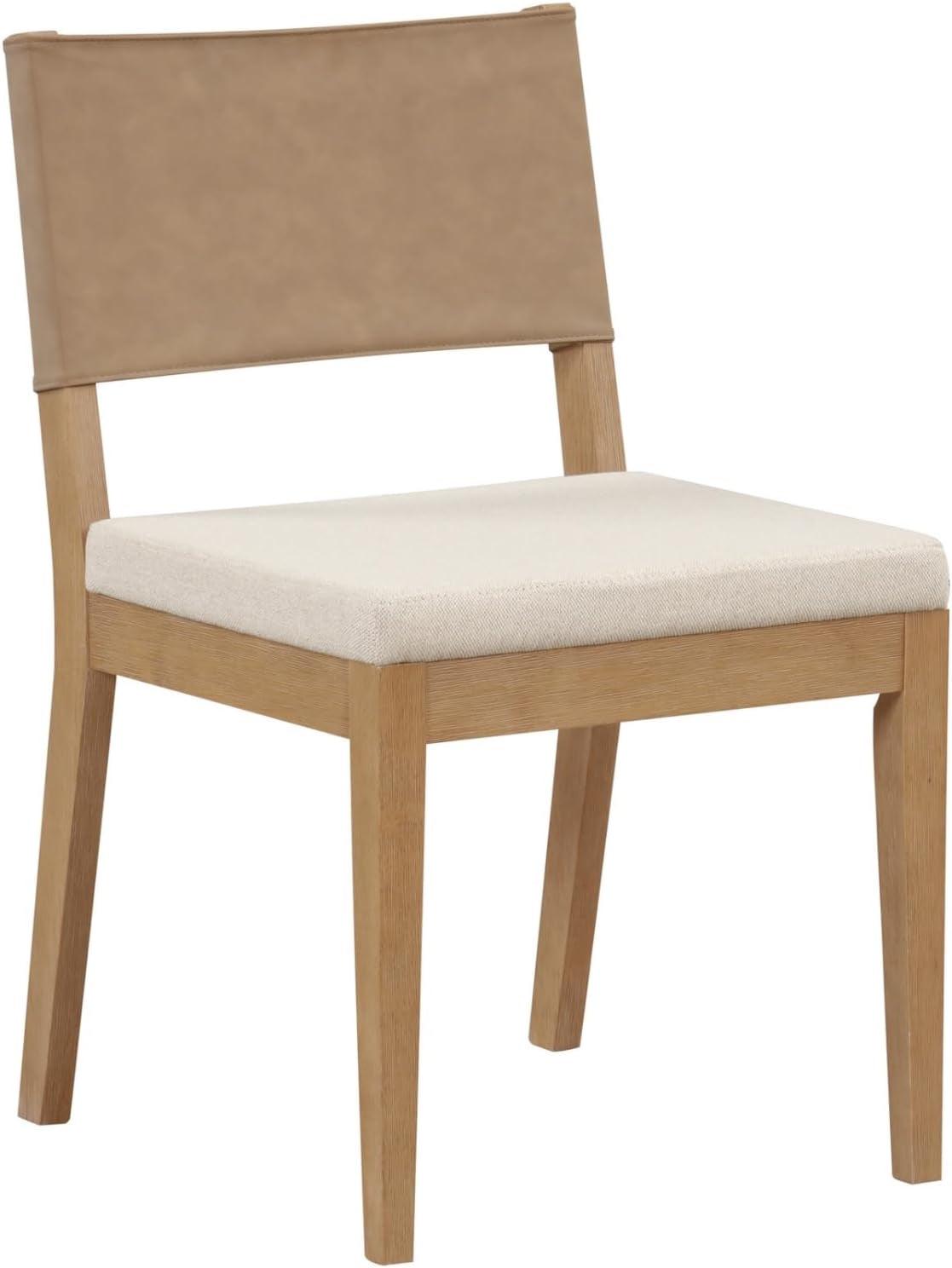 Linus Modern Upholstered Dining Chair Light Brown Cushioned