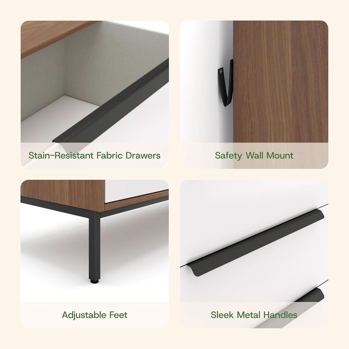 Lira Premium Dark Brown Solid Wood Dresser Six Drawers