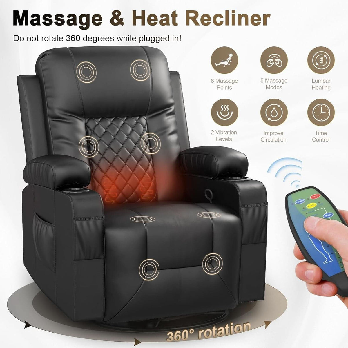 Living Room Furniture Set Loveseat Recliner And 2 Piece Massage Recliner Chairs