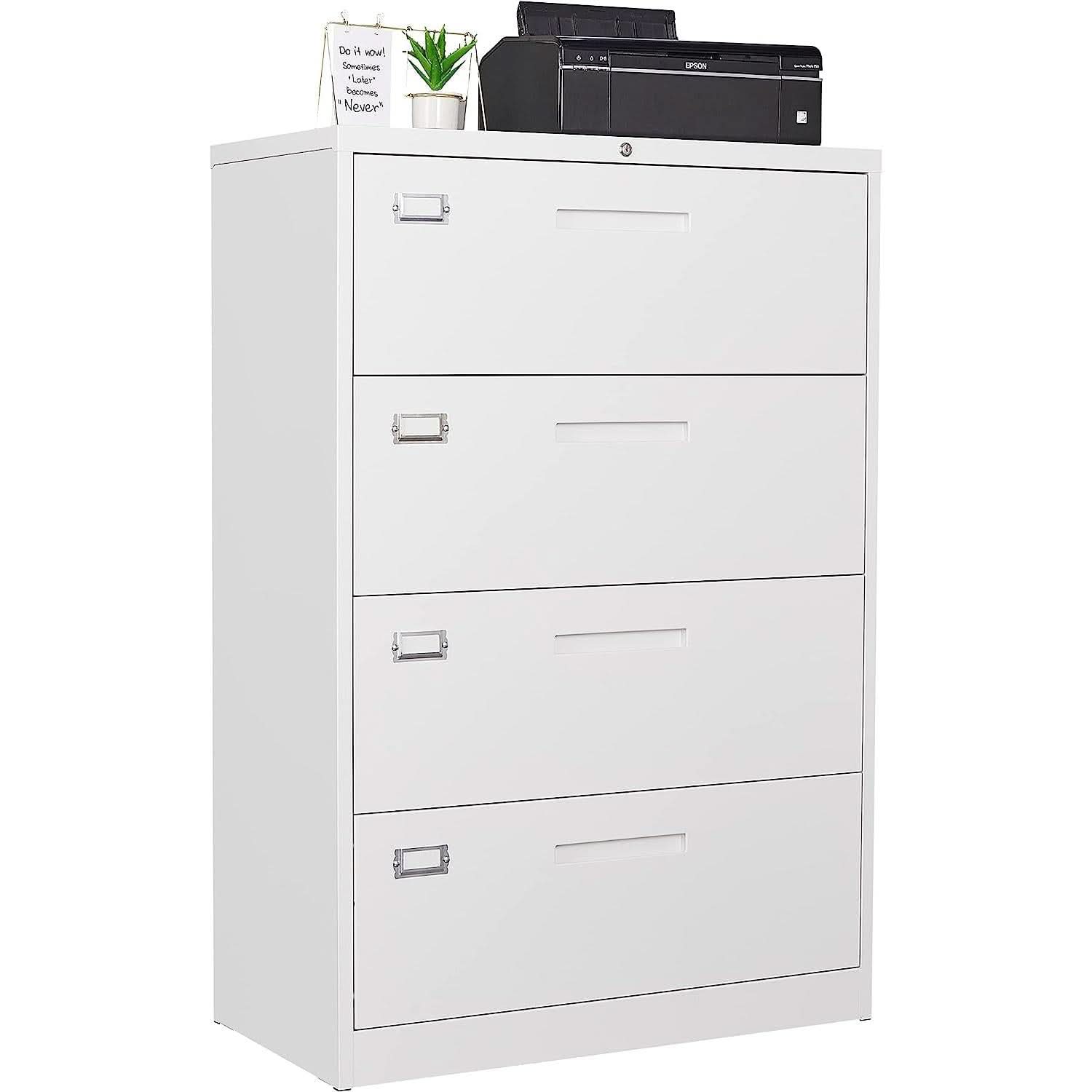Lockable 4 Drawer Metal File Cabinet For Home Office