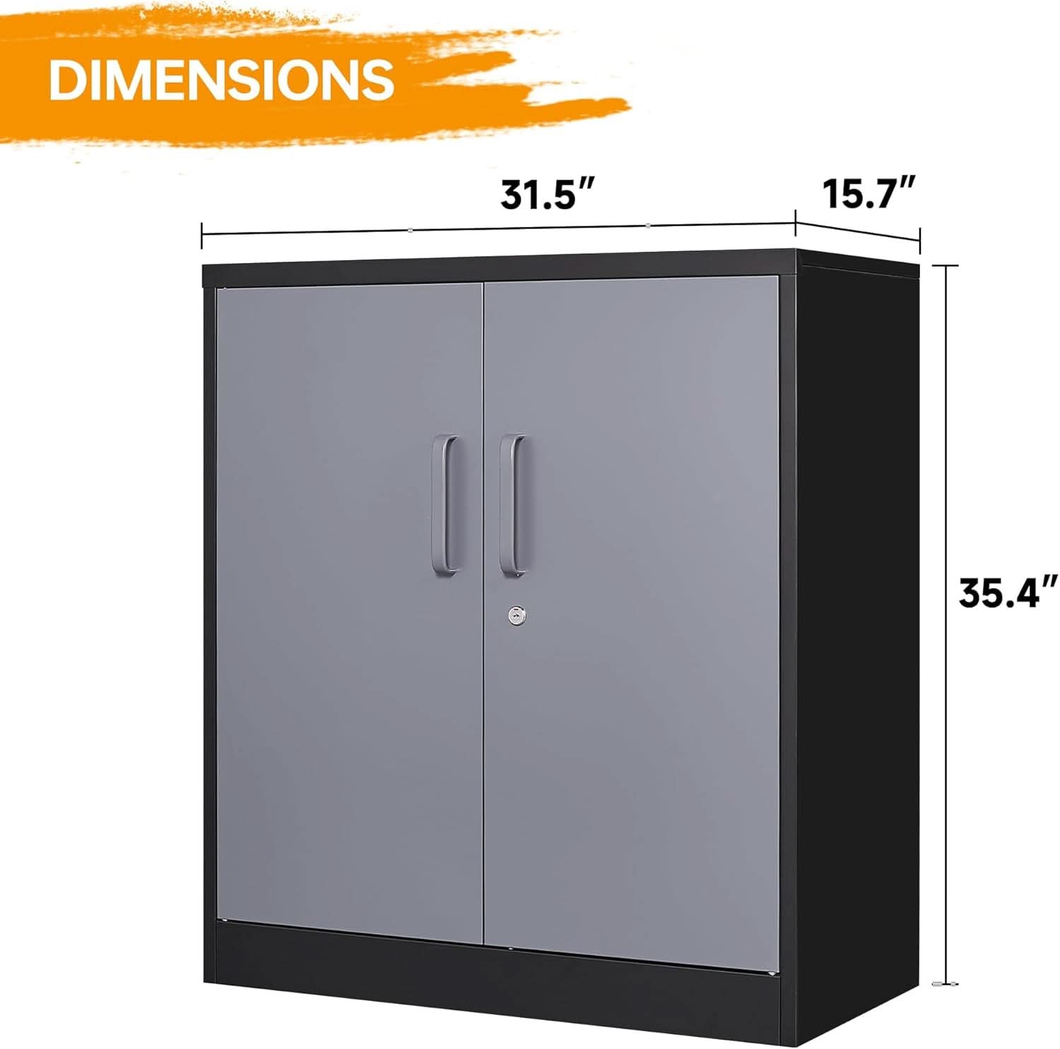 Lockable Metal Storage Cabinet With Adjustable Shelves