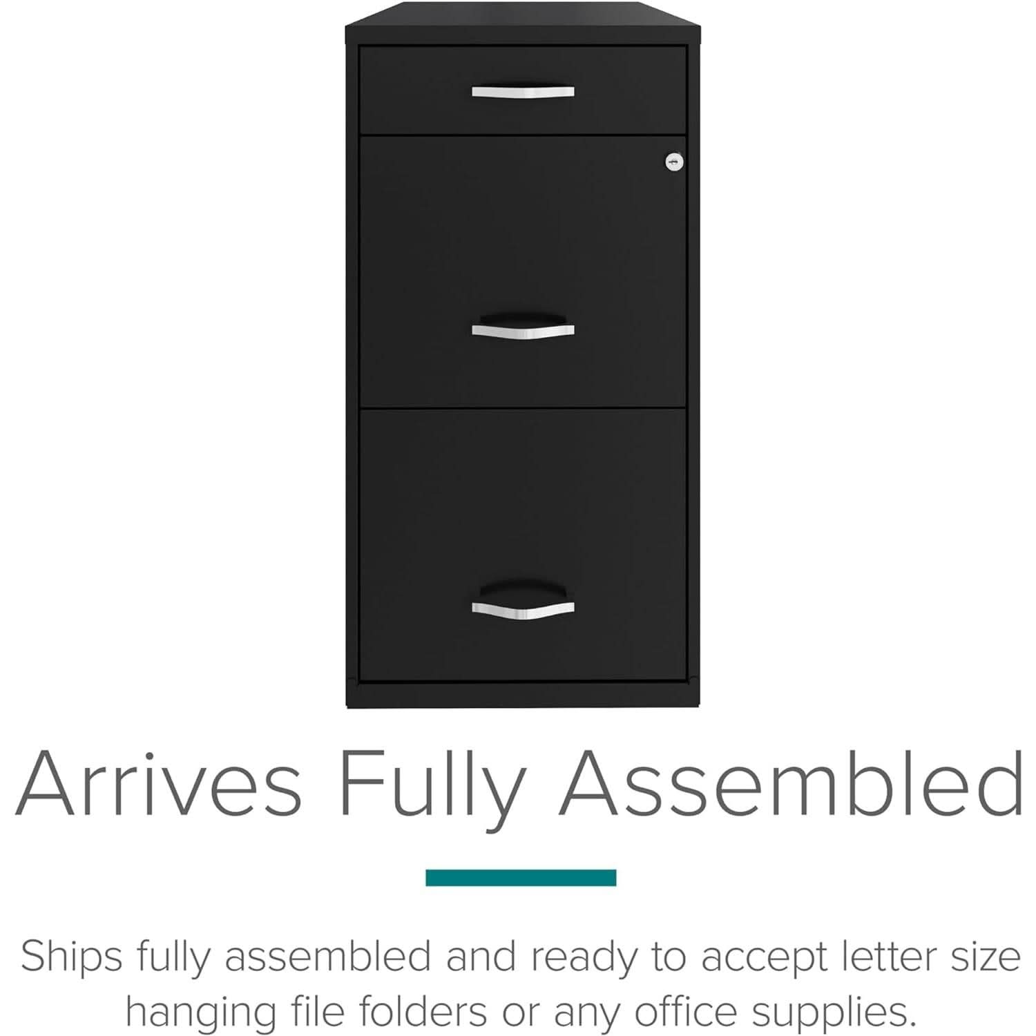 Locking 3 Drawer File Cabinet For Home Office Storage