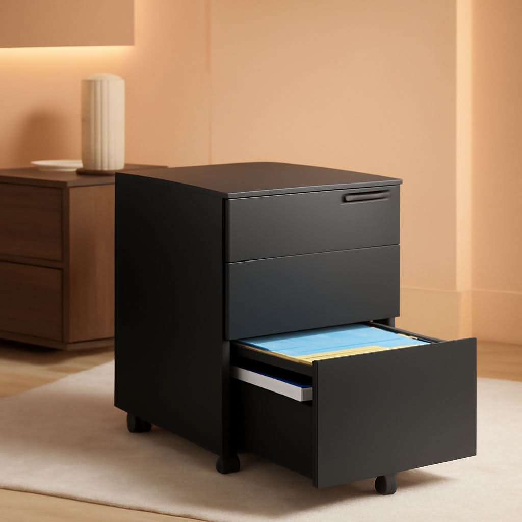 Locking 3 Drawer Steel File Cabinet With Digital Lock