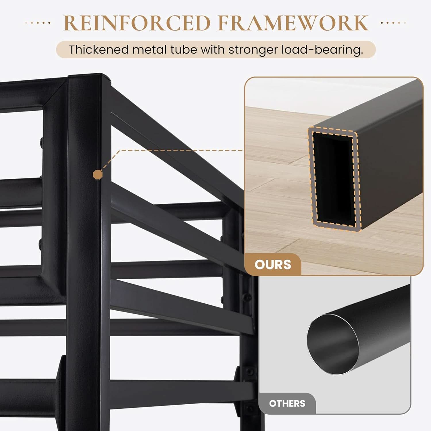 Loft Bed Twin Size Black With Ladder And Guardrail