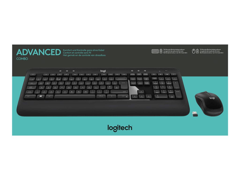 Logitech Advanced Combo - Keyboard and mouse set - backlit - wireless