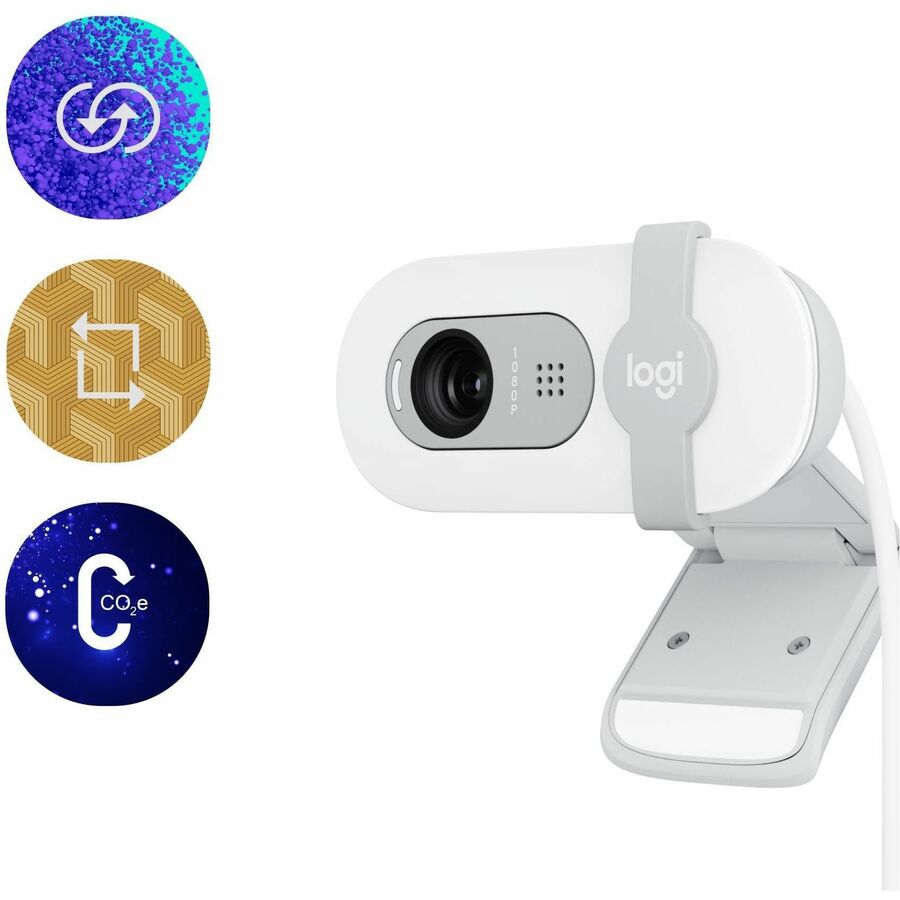 Logitech BRIO 100 Webcam - 2 Megapixel - Off White - USB Type A - 1 Pack(s) - 1920 x 1080
