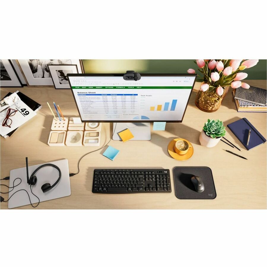 Logitech BRIO 105 Webcam - Graphite - 1920 x 1080 Video