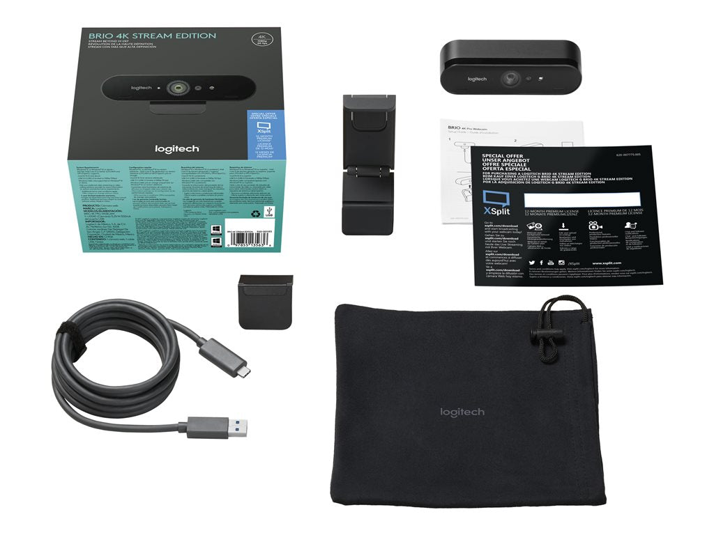 Logitech BRIO STREAM - Live streaming camera - color - 4096 x 2160 - 1080p, 4K - audio - USB