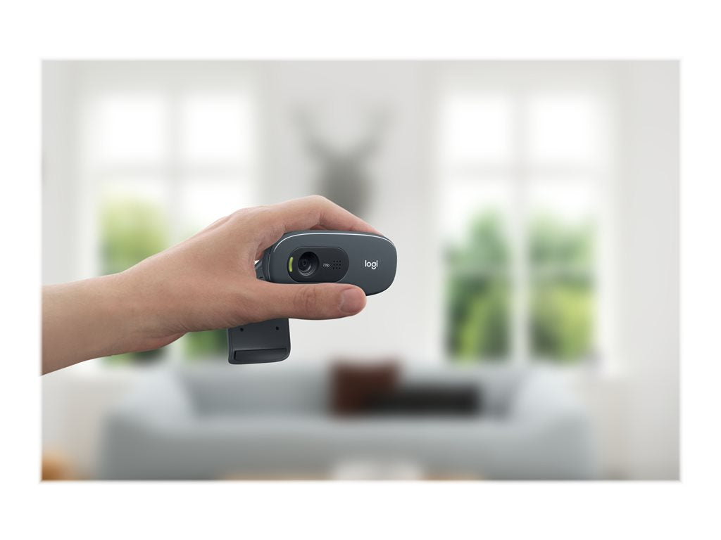 Logitech C270 HD Webcam - Webcam - color - 1280 x 720 - 720p - audio - USB 2.0 - academic