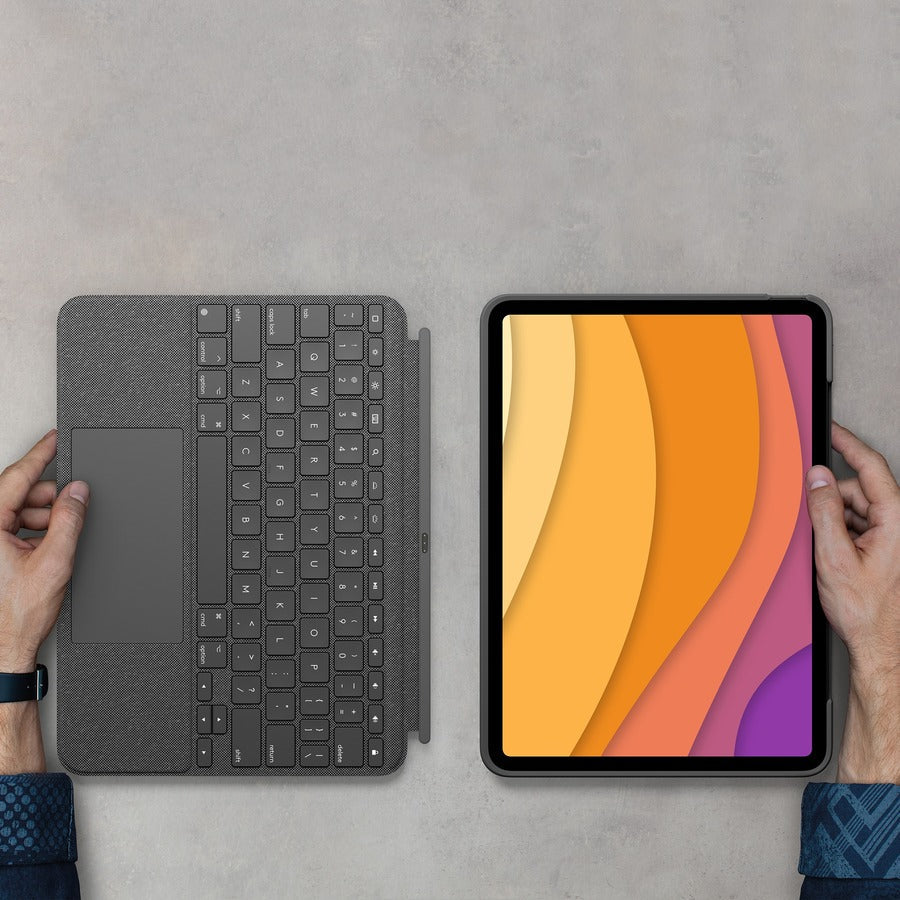 Logitech Combo Touch Keyboard/Cover Case Apple iPad Air (4th Generation), iPad Air (5th Generation) Tablet - Oxford Gray 920-010260
