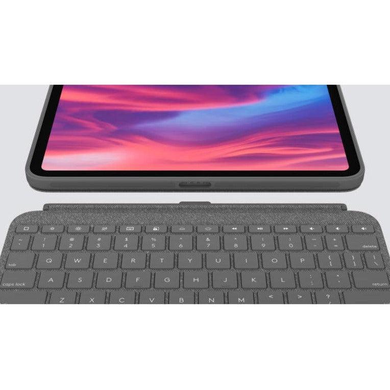 Logitech Combo Touch Keyboard/Cover Case (Folio) for 10.9" Apple, Logitech iPad (10th Generation) Tablet, Apple Pencil, Stylus - Oxford Gray