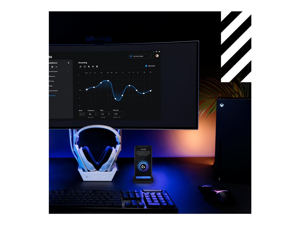 Logitech G Astro A50 - 5th generation - headset - full size - Bluetooth / LIGHTSPEED - wireless - white