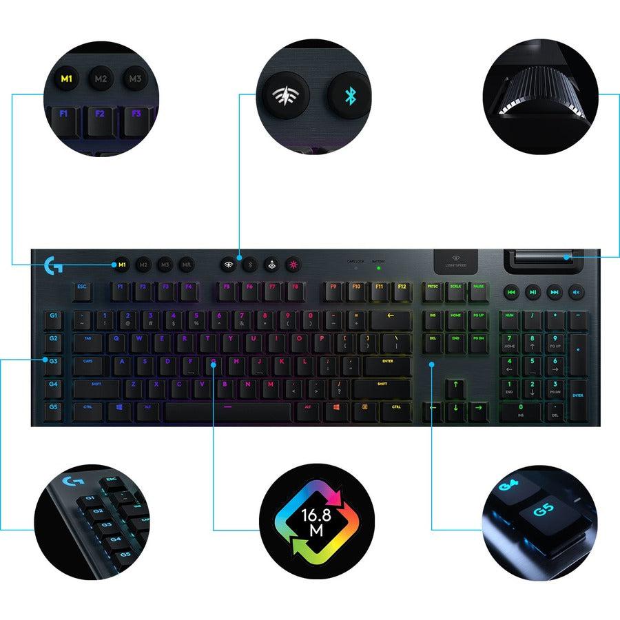 Logitech G G915 Lightspeed- Gl Linear Keyboard Rf Wireless + Bluetooth English Black
