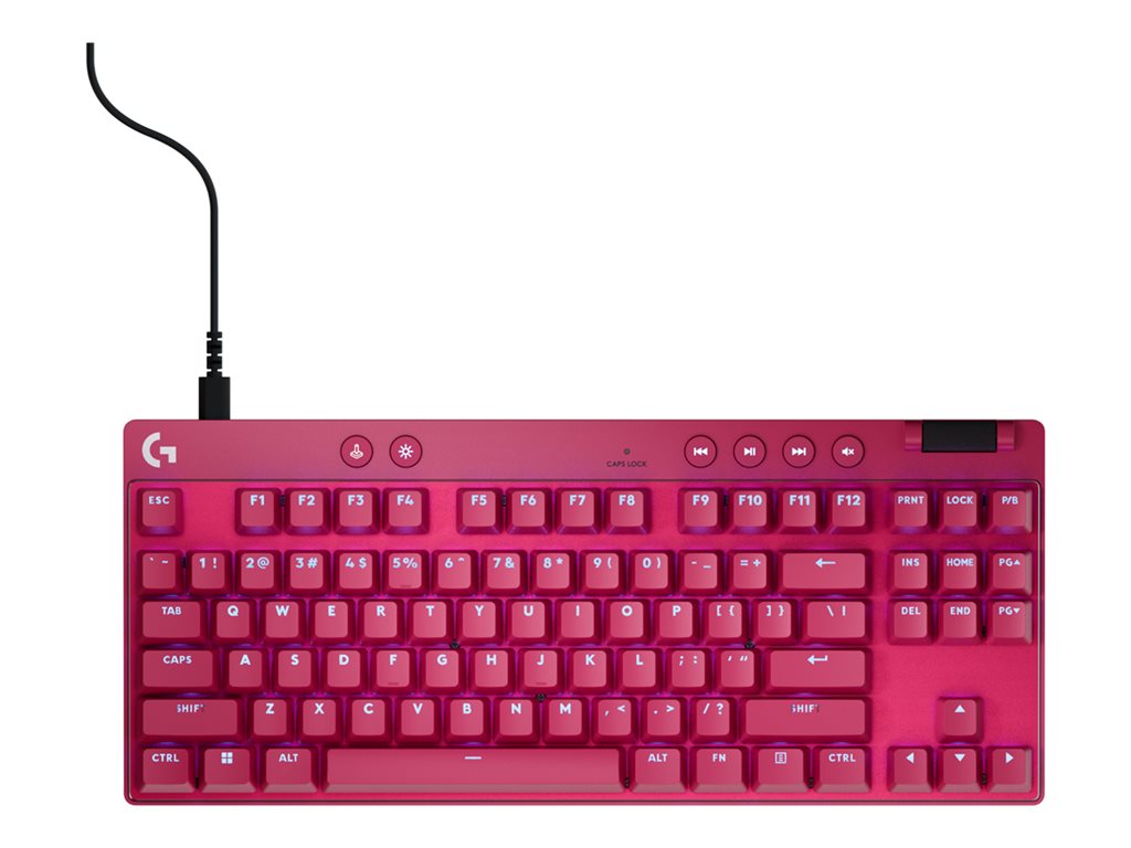 Logitech G PRO X RAPID - Keyboard - gaming - TKL - backlit - USB - QWERTY - English - key switch: Linear - pink