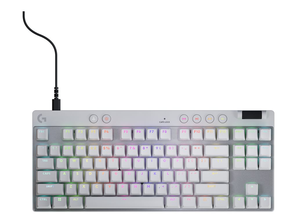 Logitech G PRO X RAPID - Keyboard - gaming - TKL - backlit - USB - QWERTY - English - key switch: Linear - white