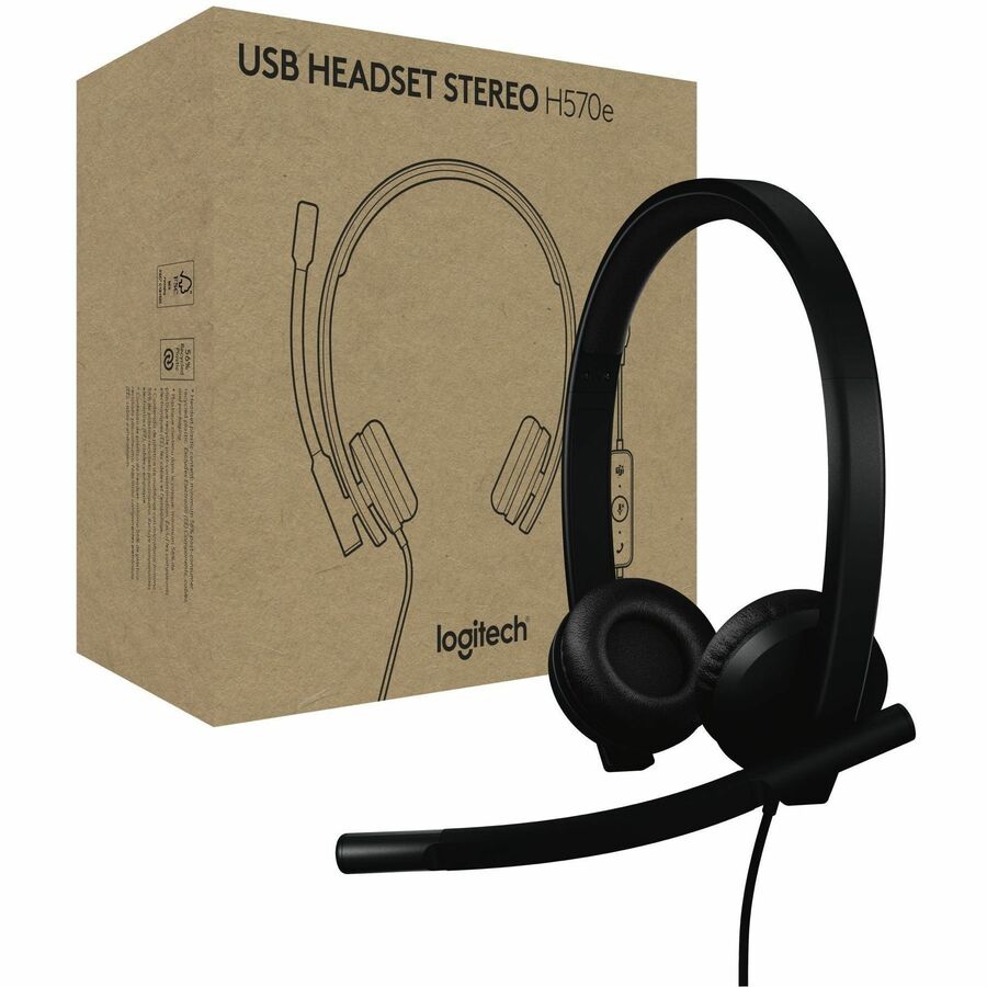 Logitech H570e USB Headset With Microphone for PC and Mac, USB-A Wired Headset With Stereo 981-001428