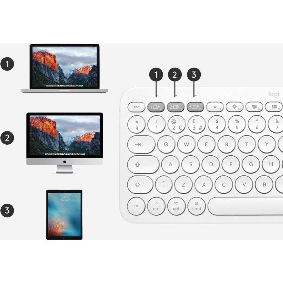 Logitech K380 For Mac Keyboard Bluetooth Qwerty Us English White