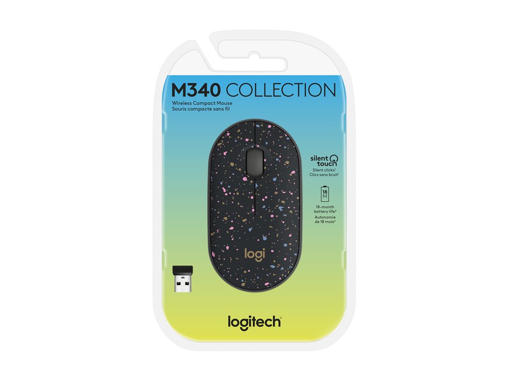 Logitech M340 - Mouse - right and left-handed - optical tracking sensor - 3 buttons - wireless - 2.4 GHz - USB wireless receiver 910-007281