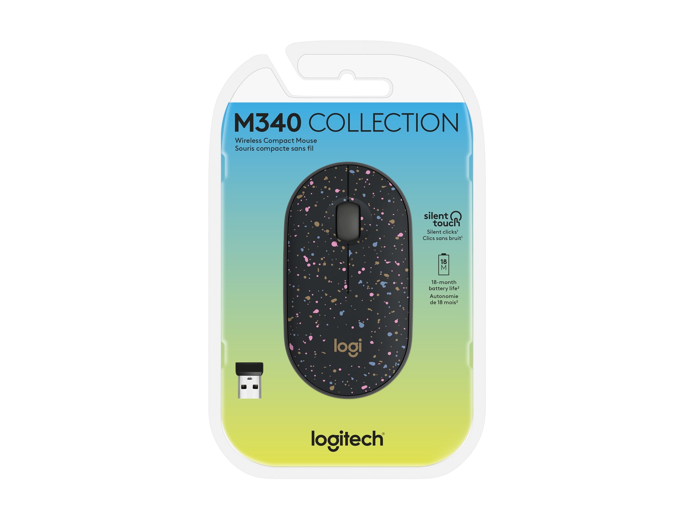 Logitech M340 - Mouse - right and left-handed - optical tracking sensor - 3 buttons - wireless - 2.4 GHz - USB wireless receiver 910-007281