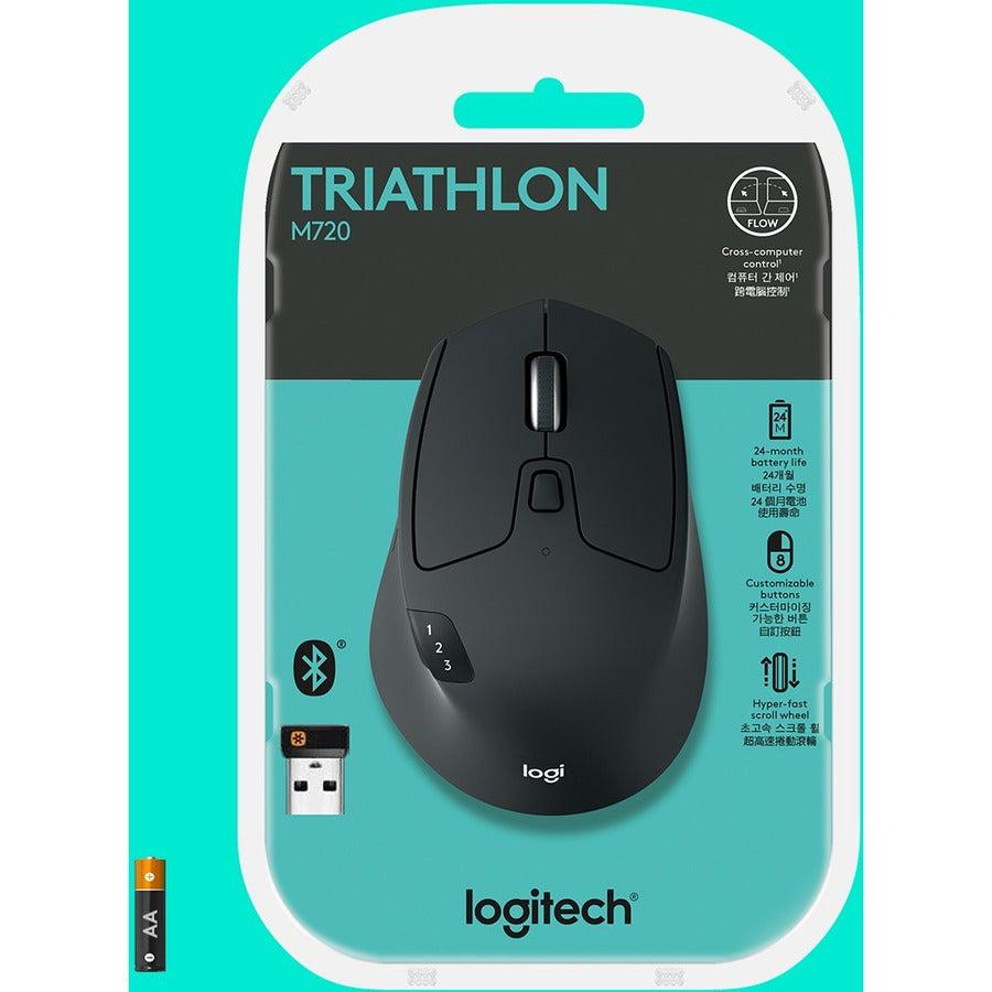 Logitech M720 Triathlon Mouse Right-Hand Rf Wireless+Bluetooth Optical 1000 Dpi