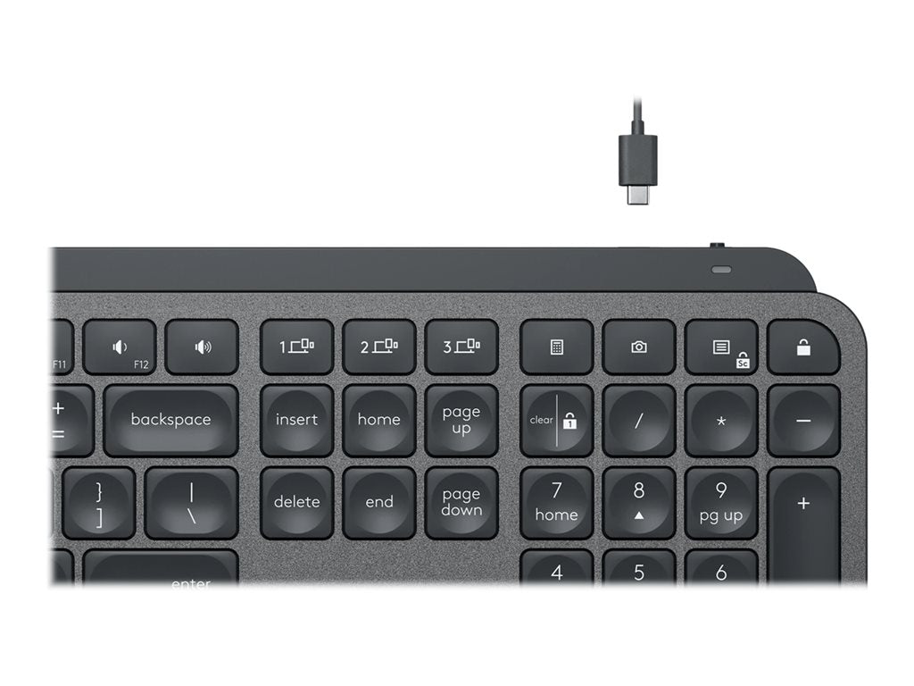 Logitech MX Keys - Keyboard - backlit - Bluetooth, 2.4 GHz - QWERTY - US - graphite