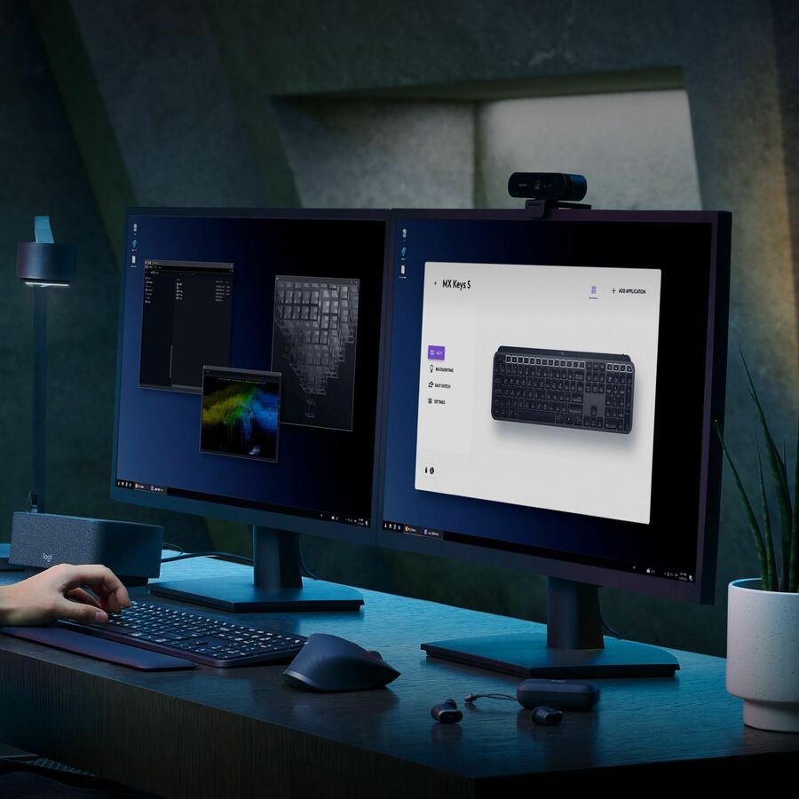 Logitech MX Keys Keyboards - Wireless Connectivity - Bluetooth - 32.81 ft - USB Interface