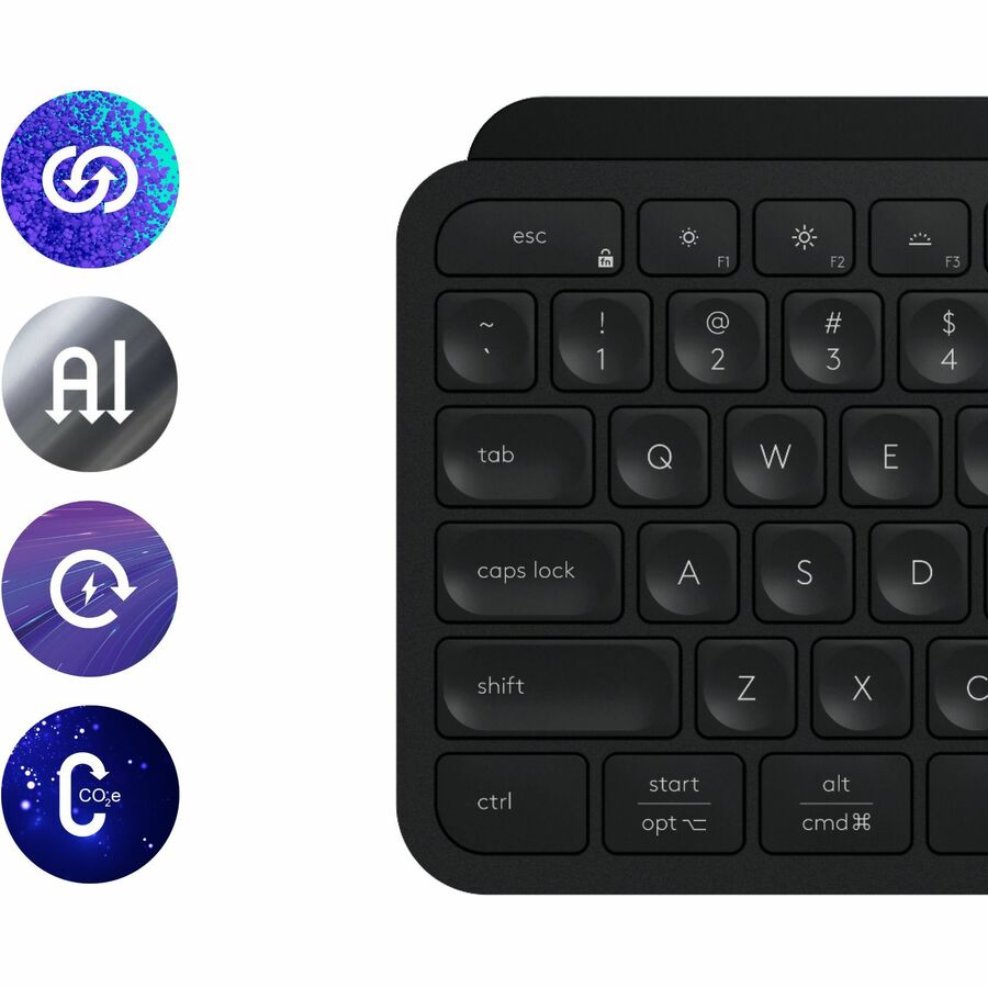 Logitech MX Keys S Combo - Performance Wireless Keyboard and Mouse with Palm Rest - USB