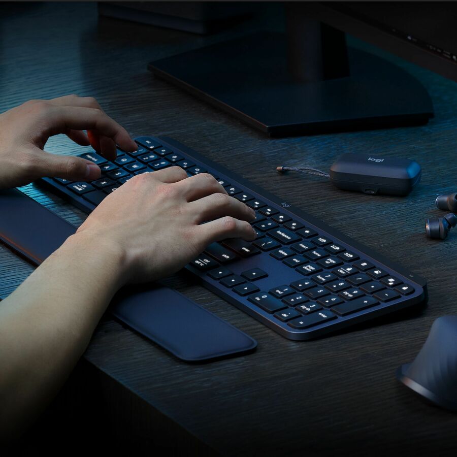 Logitech MX Keys S Combo - Performance Wireless Keyboard and Mouse with Palm Rest - USB