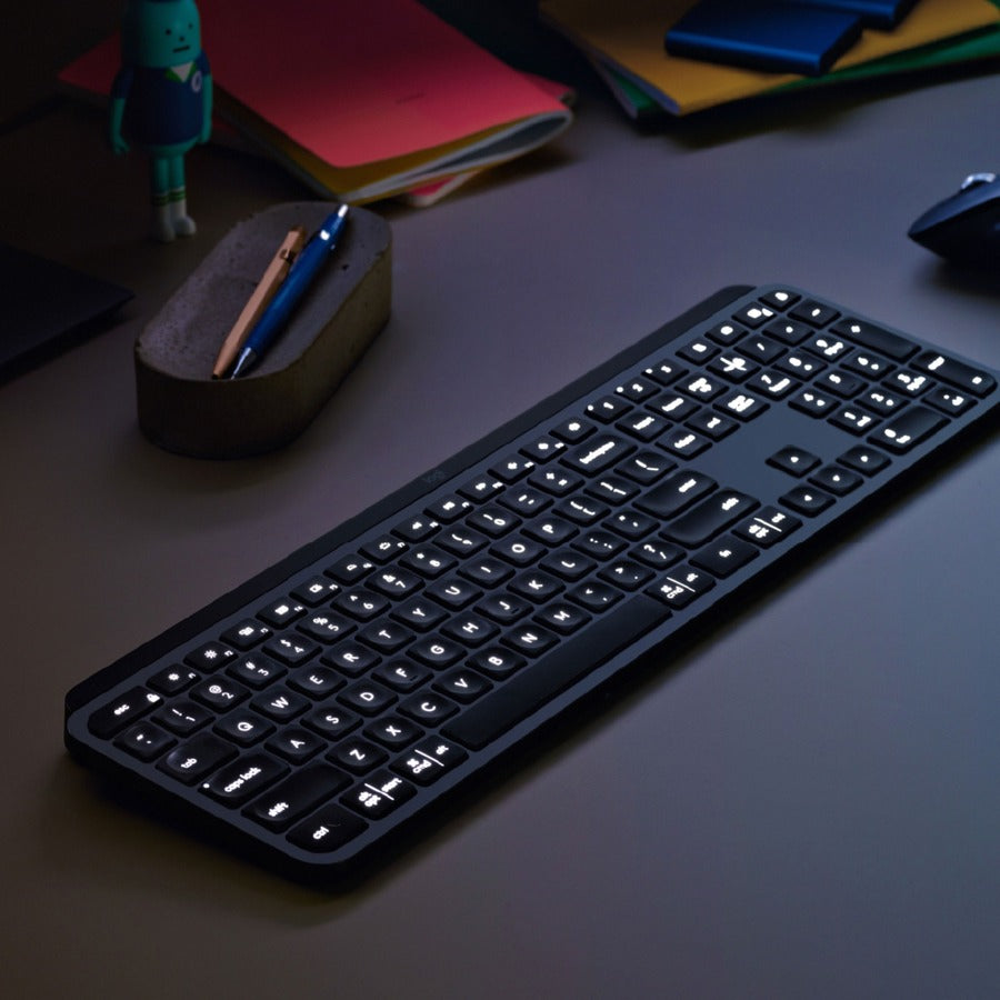 Logitech MX Keys Wireless Illuminated Keyboard for Business, Quiet Perfect-Stroke Keys, Logi Bolt Technology - Graphite 920-010116