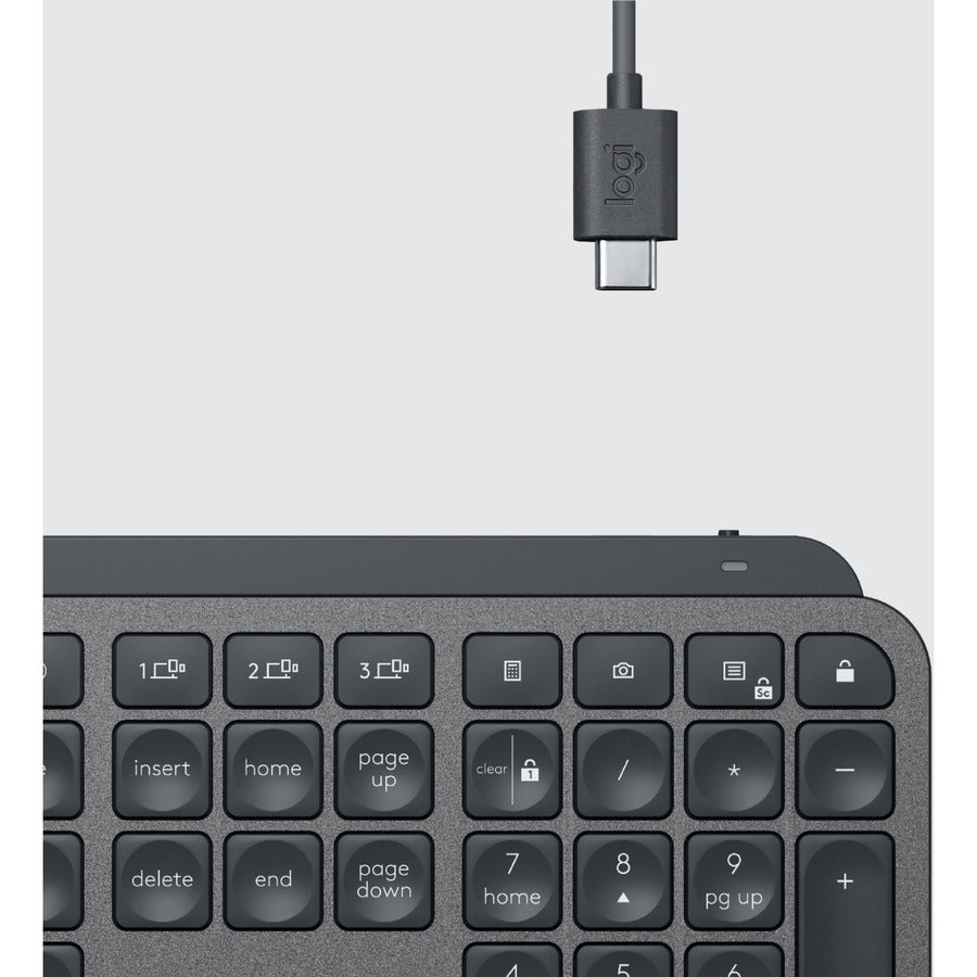 Logitech MX Keys Wireless Illuminated Keyboard for Business, Quiet Perfect-Stroke Keys, Logi Bolt Technology - Graphite 920-010116