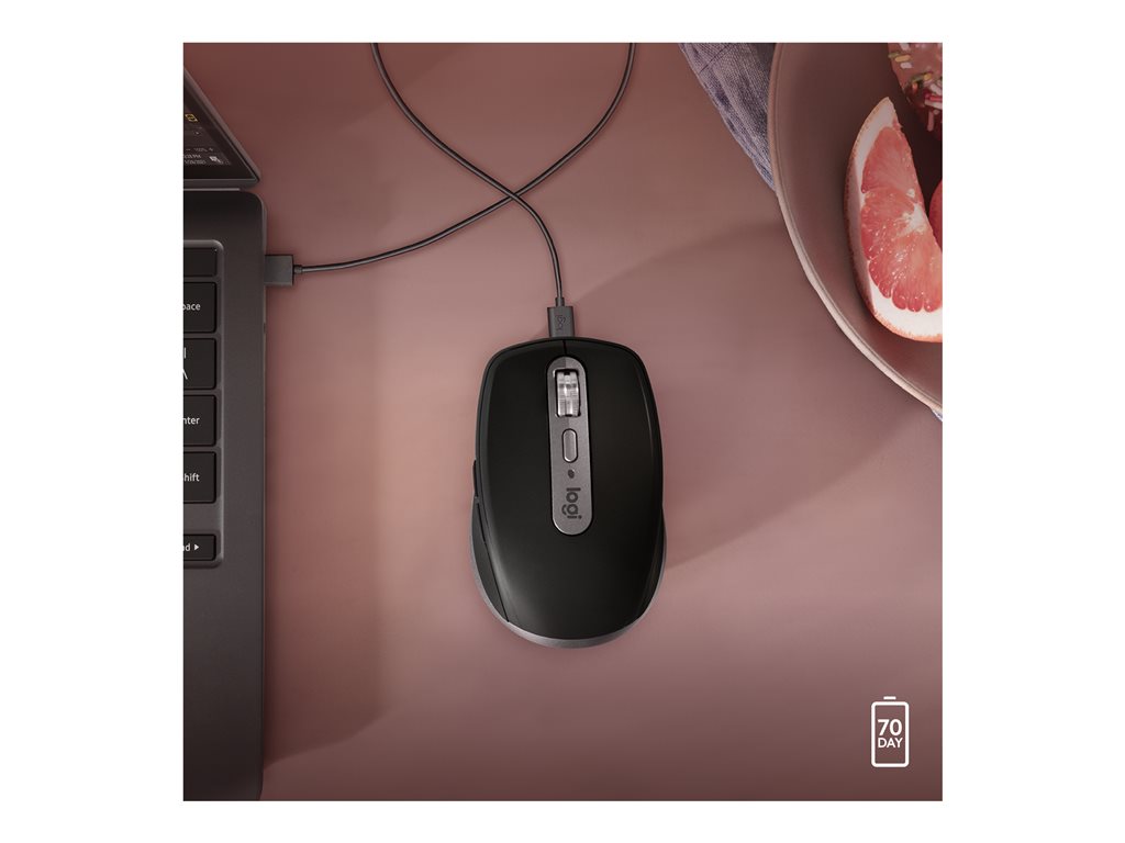Logitech Master Series MX Anywhere 3S for Mac - Mouse - optical - 6 buttons - wireless - Bluetooth - space gray 910-006945