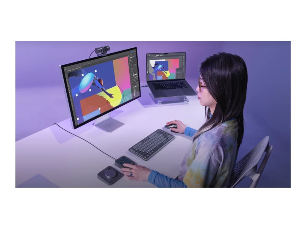 Logitech Master Series MX Creative Console - Keypad and dialpad set - backlit - USB-C - graphite 920-012660