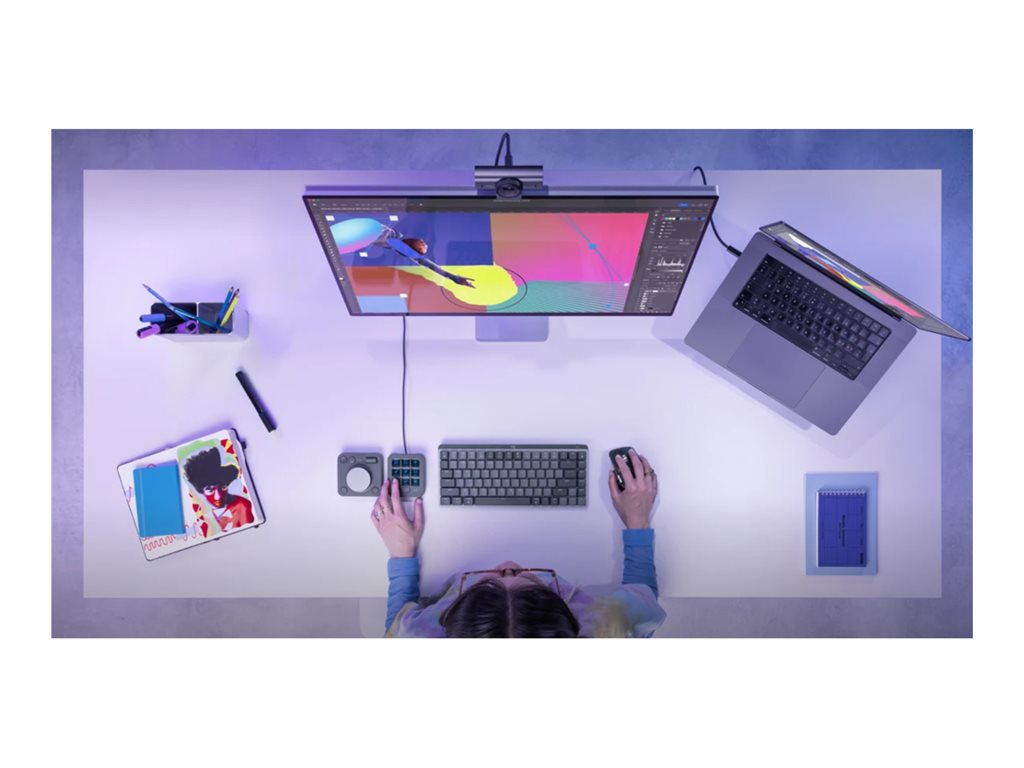 Logitech Master Series MX Creative Console - Keypad and dialpad set - backlit - USB-C - graphite 920-012660