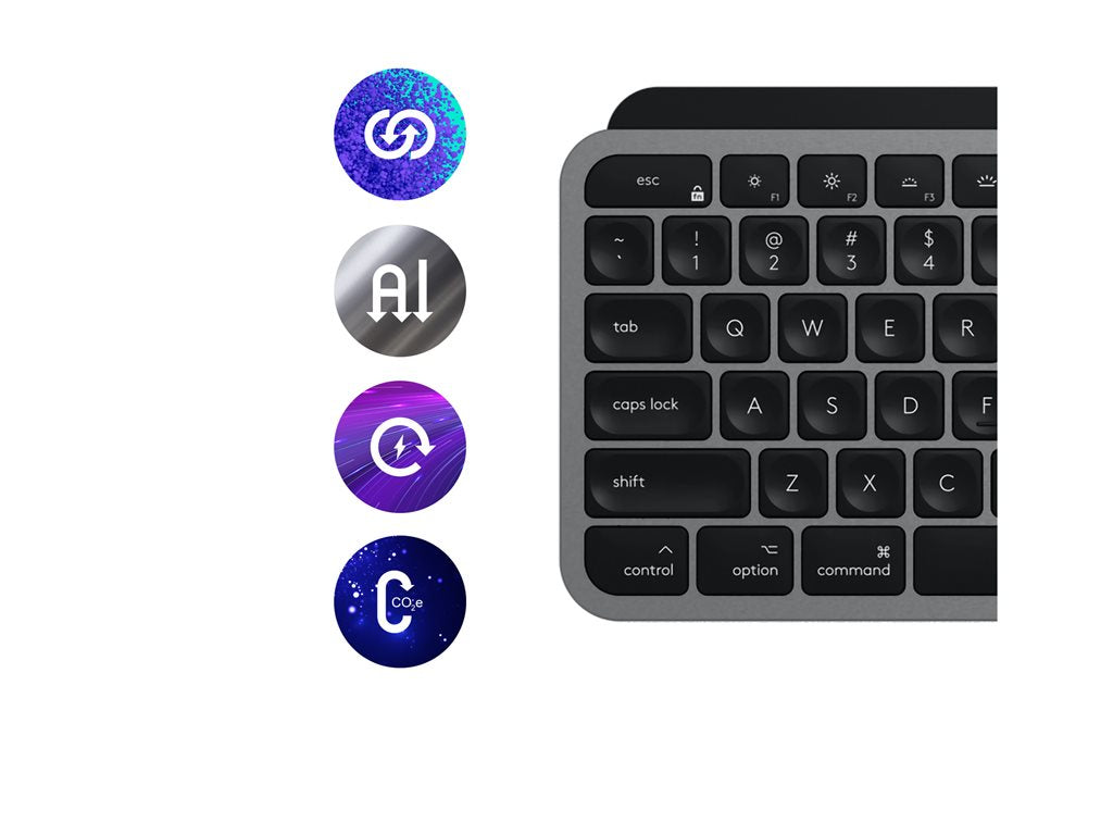 Logitech Master Series MX Keys S Combo for Mac - Keyboard and mouse set - backlit - wireless - Bluetooth LE - space gray 920-012592