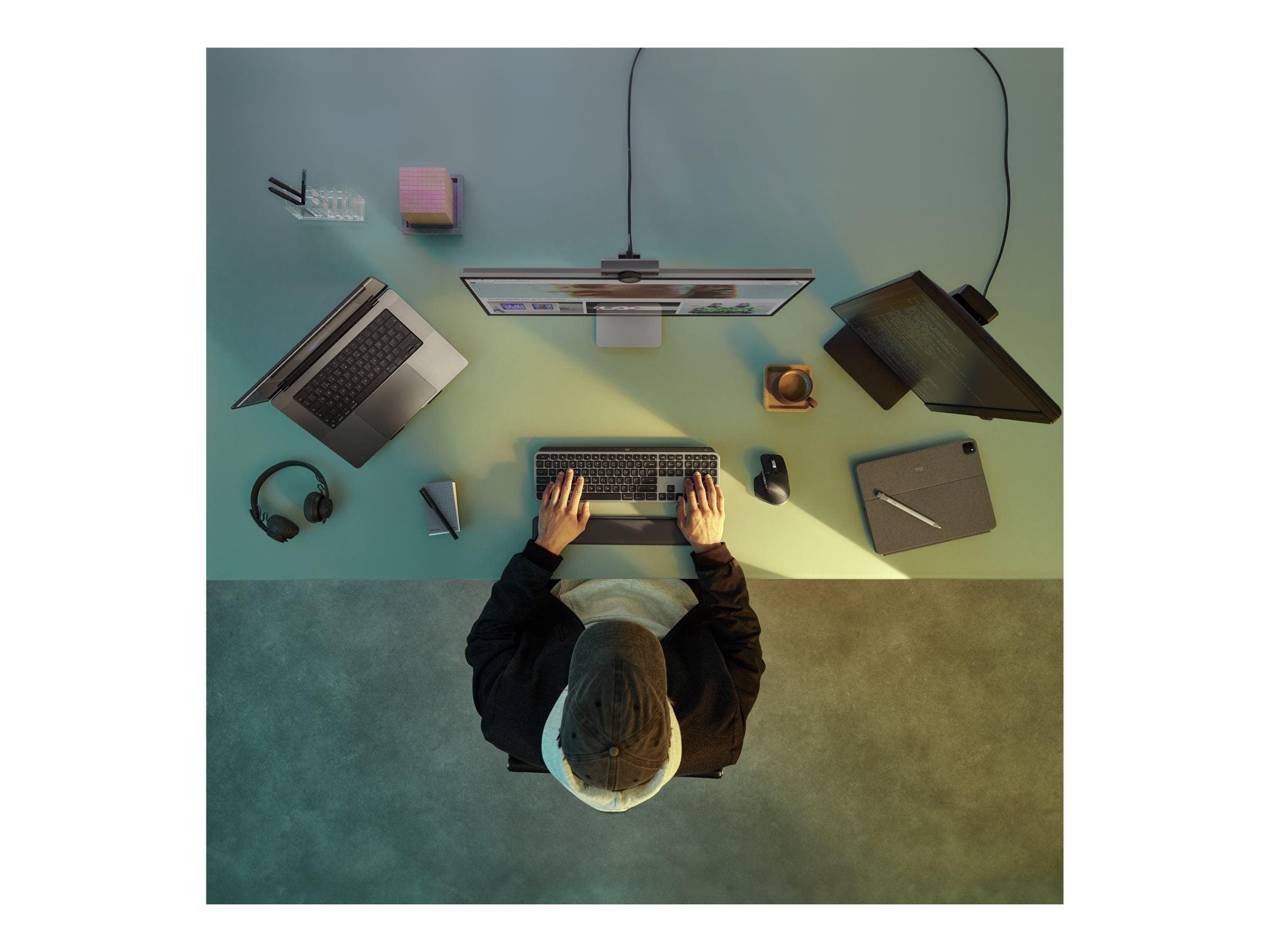 Logitech Master Series MX Keys S for Mac - Keyboard - full size - backlit - wireless - Bluetooth LE - QWERTY - English - space 920-011621