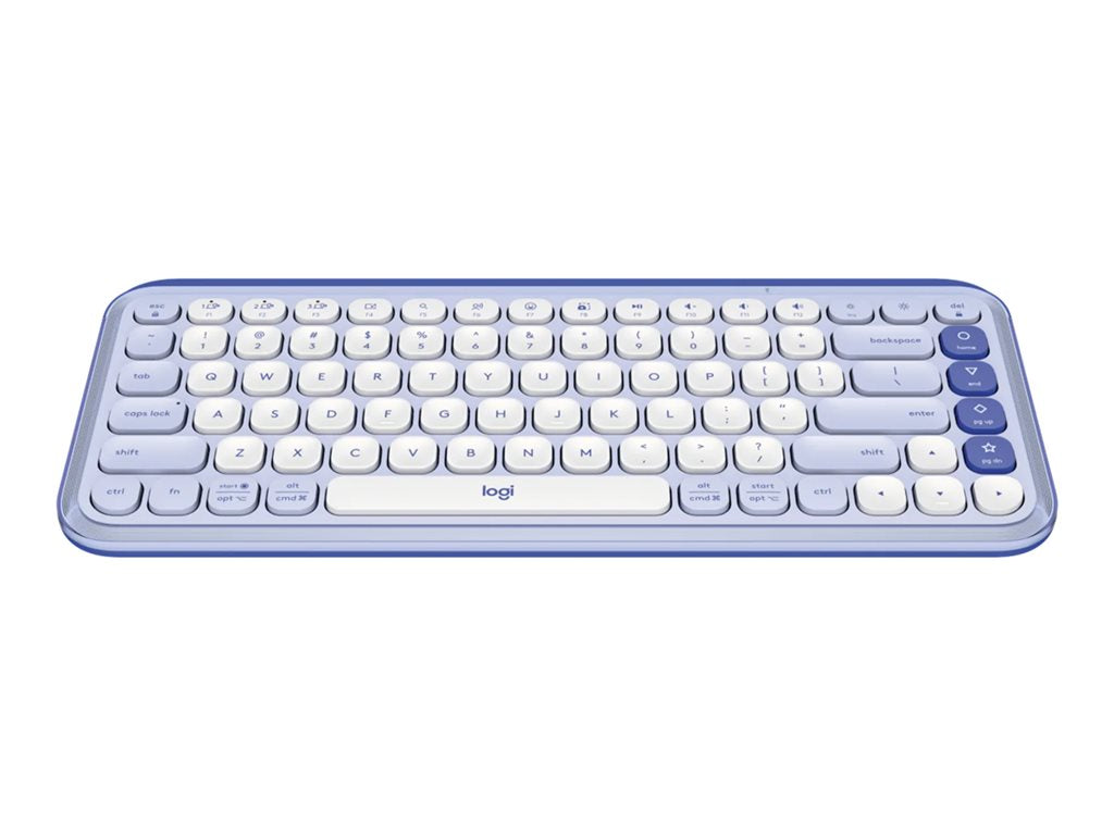 Logitech POP Icon Keys - Keyboard - wireless - Bluetooth LE - QWERTY - English - off-white, lilac 920-013050