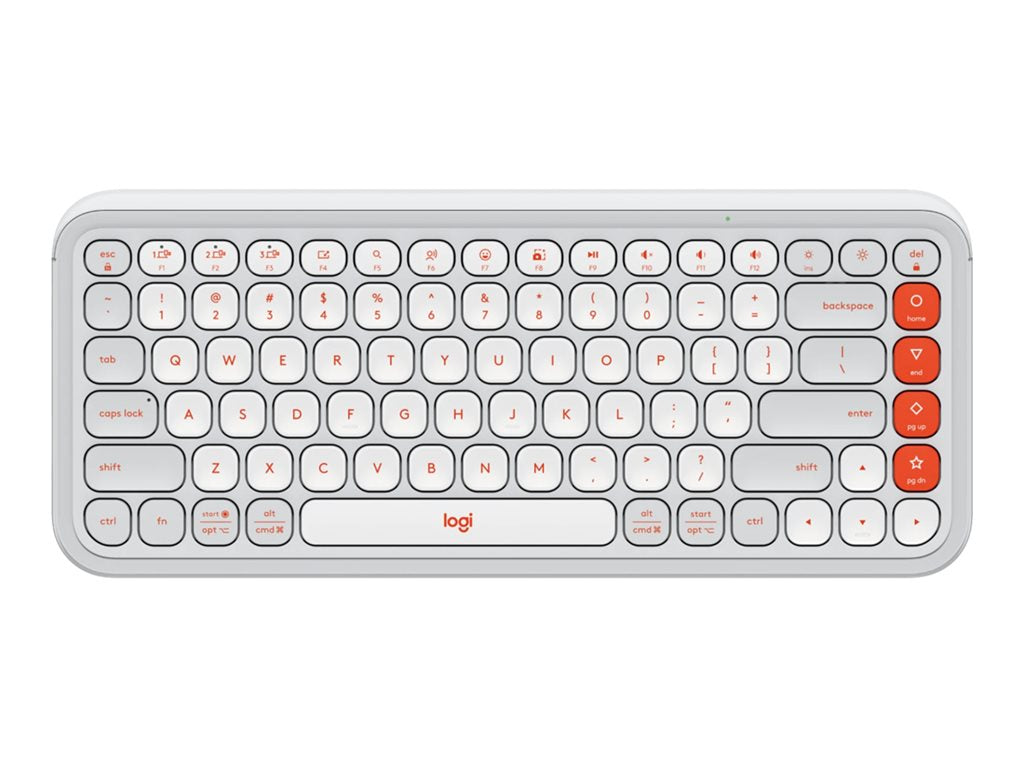 Logitech POP Icon Keys - Keyboard - wireless - Bluetooth LE - QWERTY - English - off-white, orange 920-012935