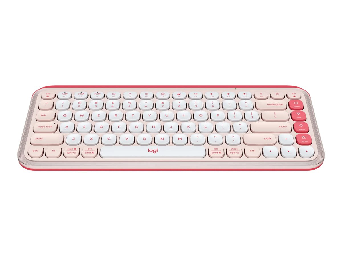 Logitech POP Icon Keys - Keyboard - wireless - Bluetooth LE - QWERTY - English - off-white, rose 920-013049