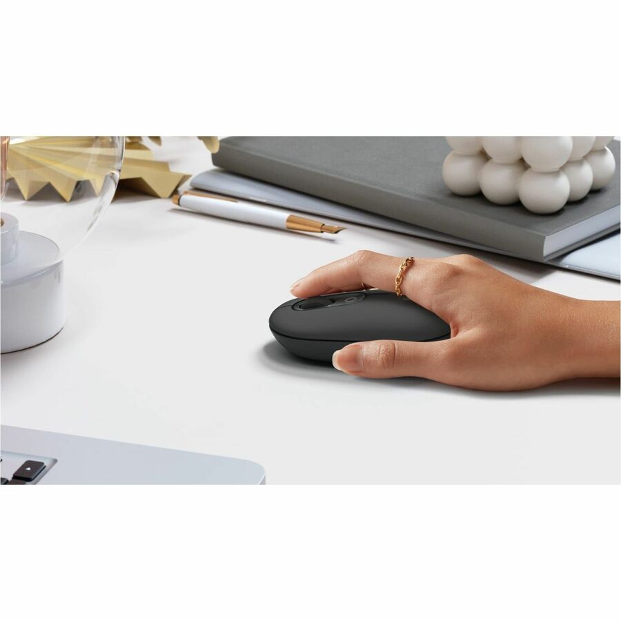Logitech POP Mouse - Optical - Wireless - 32.81 ft - Bluetooth - Nightfall - USB - 4000