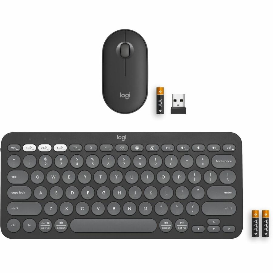 Logitech Pebble 2 Combo Keyboard & Mouse - USB Type A Wireless Bluetooth Keyboard - Tonal