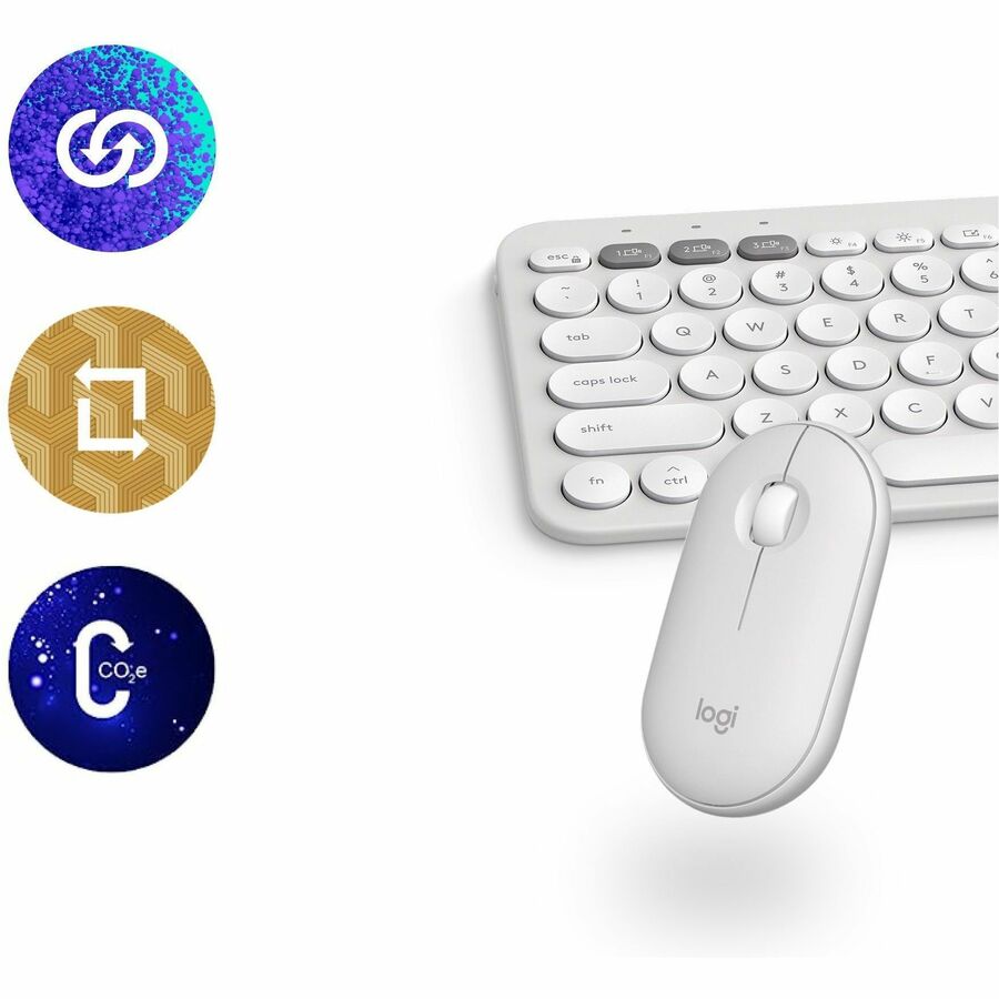 Logitech Pebble 2 Combo for Mac Wireless Keyboard and Mouse - USB Type A Wireless