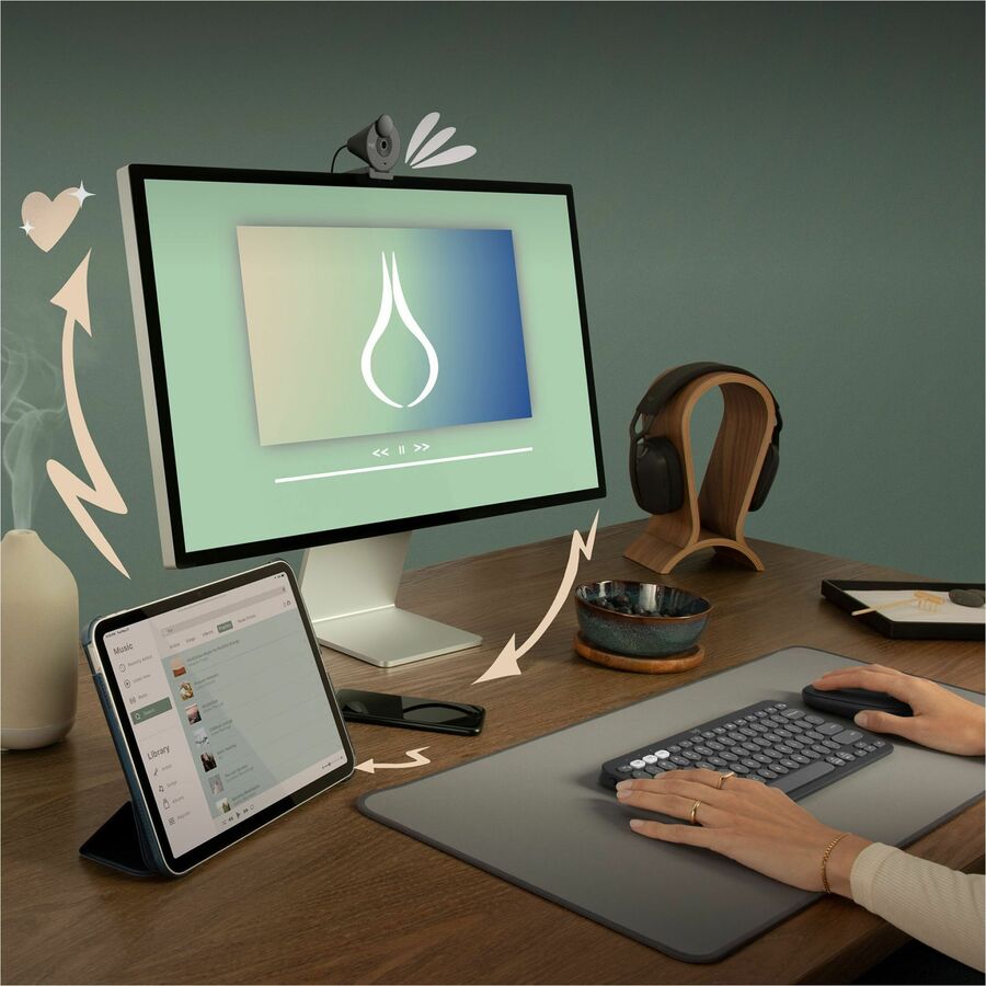 Logitech Pebble 2 M350s Mouse - Optical - Wireless - Bluetooth - Tonal Rose - 4000 dpi -