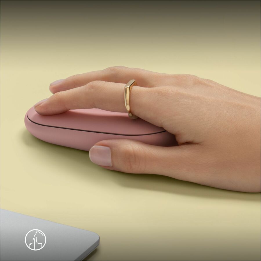 Logitech Pebble 2 M350s Mouse - Optical - Wireless - Bluetooth - Tonal Rose - 4000 dpi -