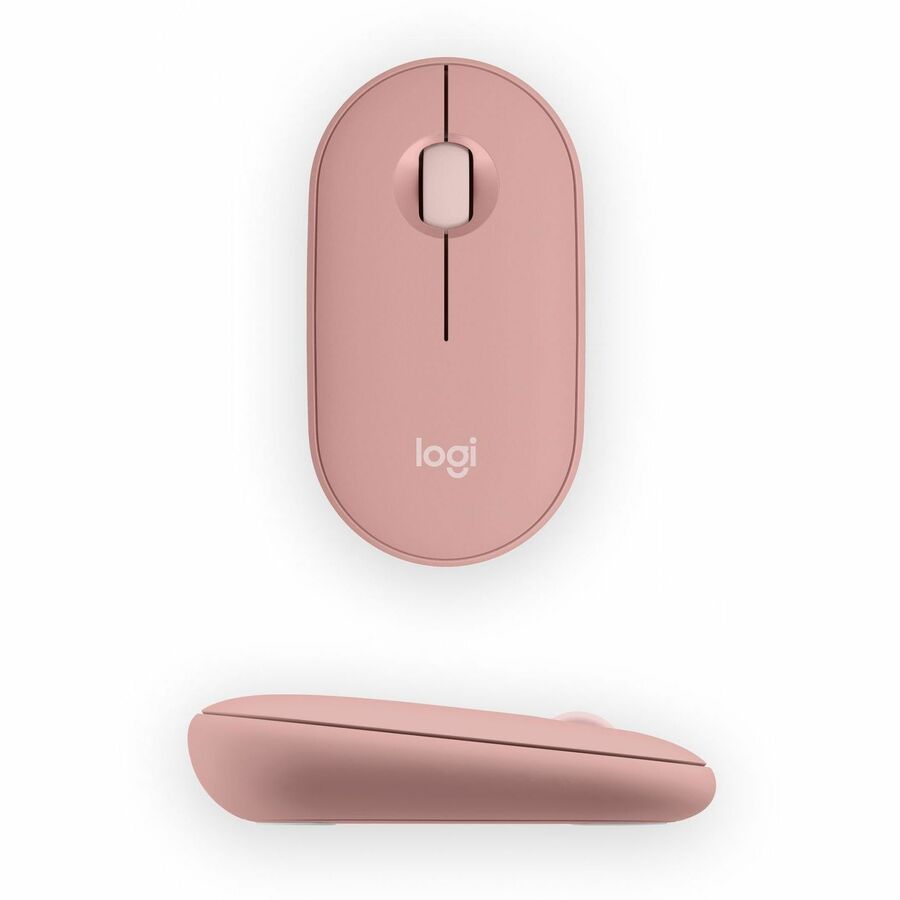Logitech Pebble 2 M350s Mouse - Optical - Wireless - Bluetooth - Tonal Rose - 4000 dpi -